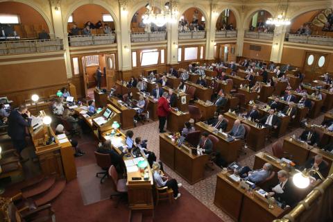 The South Dakota House of Representatives meets at the Capitol in Pierre Feb. 10. Reporter &amp; Farmer | South Dakota Searchlight, Makenzie Huber