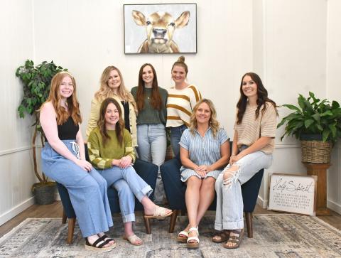 Brew House Boutique staff from front left are Hannah Johnson, Danielle Clemensen, owner Tanya Snaza, Amber Lesnar and back row from left Caitlin Gaikowski, Taya Bauer and Alexis Heckert. Not pictured are staff members Rayna Johnson, Karlee Jo Mertens, Joni Bauer and Jen Volesky.