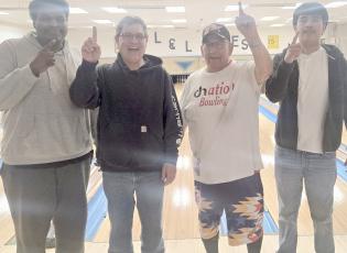 Tuesday Night bowling champions are, from left, Jasiah Redbear, Mike Gerriets, Merle Redbear and Xavier White. Reporter &amp; Farmer | Subscriber snapshot