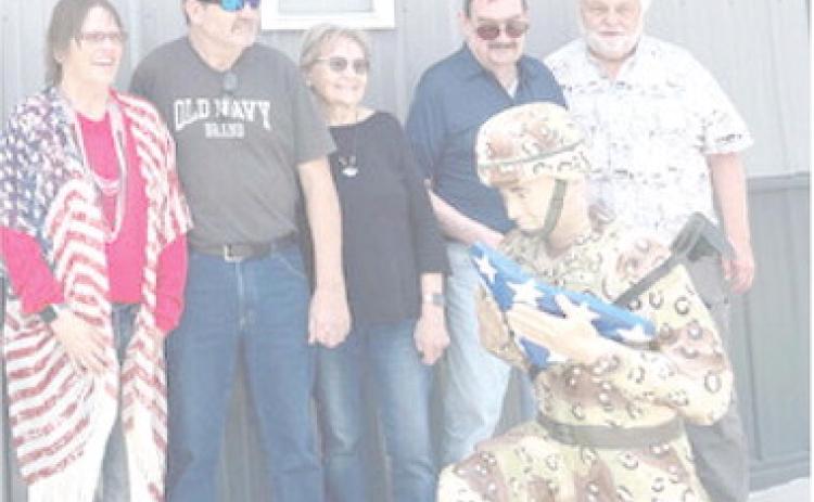 Patti Mitchell, left, presented retired U.S. service veterans with VFW “Thank You for Serving” coins. Pictured with Mitchell, from left are David Fromelt, Jane (Fromelt) Geidt, John Fromelt and Stanley Roberts, husband of Nancy Fromelt. Coins are sponsored by VFW Auxiliary 628. Reporter &amp; Farmer | Subscriber snapshot