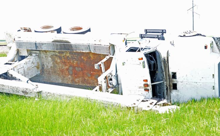 A service truck went into the grass median on U.S. Highway 12 between Holmquist and Bristol June 14. According to Day County Chief Deputy Sheriff Josh Hoven the truck blew a tire which caused the driver to lose control and go into the median. Hoven added that no injuries were recorded and no fluids were seen leaking from the truck. Reporter &amp; Farmer | Annie Witt