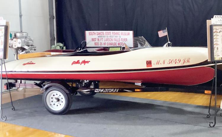 Displayed at the Webster Armory Aug. 8 was a boat owned by South Dakota State Fishing Museum curator Dennis Daly. The boat has been in possession of Daly for nine years and is a part of Daly’s 18 boat collection. Competitors in the Masters Walleye Circuit from across the country were at the armory where Daly’s boats were on display. Reporter &amp; Farmer | Subscriber Snapshot