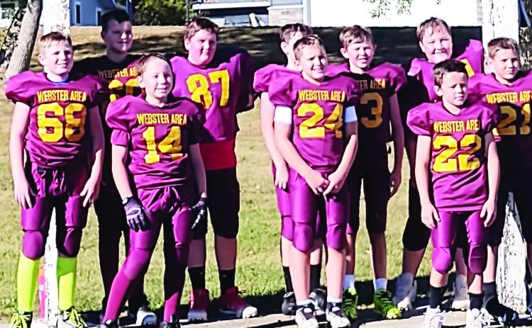 Reporter & Farmer | Subscriber Snapshot Webster Area youth football has started up again in Roslyn with the Webster Area youth taking on the Britton- Hecla team Sept. 28. Here is the fifth/sixth grade youth team for Webster Area. From Left, Bryson Bloom, Grant Hauck, Rhys Lopez, Bryson Johnson, Silas Miller, Landen Lee, Cooper Gangle, Corbin Snaza, Tucker Aadland &amp; Cooper Lesnar.