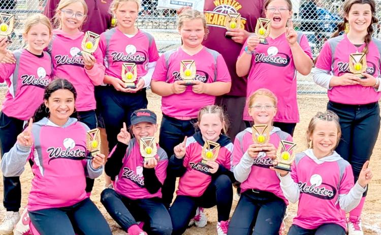 Webster U10 girls placed first in their division of the JO Classic Tournament in Watertown June 14. From left, front, are Amara Pool, Aaliyah Lone, Brynlee Eidahl, Millie Kvernevig, Ada Kuecker; middle, Gabby Duenwald, Skylar Ascher, Morgan Weitbrecht, Emerie Schlechter, Gracelyn Chevalier, Emelia Stoebner; back, coaches Kevin Duenwald and Andy Chevalier. Reporter &amp; Farmer | Subscriber snapshot