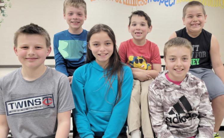 Webster Area Elementary School students of the month for April are, by grade, from left, front, Harrison Wagner, fifth; Penelope Rencountre, fourth; Gunnar Lesnar, third; back, Jett McClurg, second; Tyler Acree, first and Hunter Fellbaum, kindergarten. Reporter &amp; Farmer | Subscriber snapshot