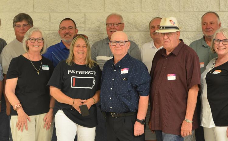 Celebrating 50 years, front, from left, Rich Herrick, DeeDee Raap, Margie Gruba, Al Bell, Barry Gronke, Gwen Kampa, Jesse Larsen; back, Duane Axness, Kenny Ewalt, Elroy Streier, Craig Schmidt and Curtis Samson. Reporter &amp; Farmer | Luke Caputo