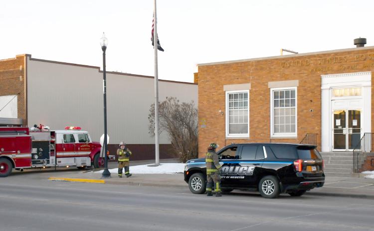 Webster Fire Department responded to a call which was a suspected gas leak at the United States Post Office Jan. 6. According to assistant fire chief Eric Kwasniewski it was determined to be a sewer odor in a frozen vent pipe. Reporter &amp; Farmer | Brenner Cariveau