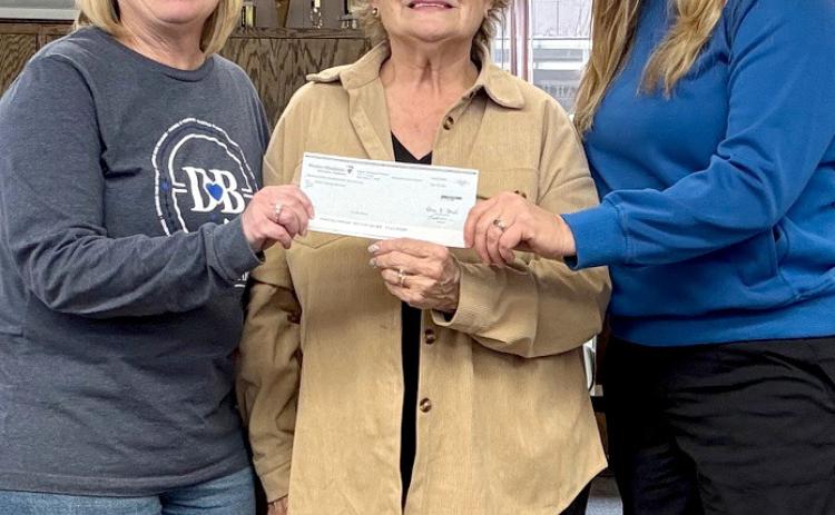Roslyn Area Veterans Memorial Park was recipient of matching funds from Modern Woodmen following November’s fundraising event. Pictured from left are promoter of the fundraising effort Shelley Deutsch, Modern Woodmen activities coordinator Bernie Kurkowski and Roslyn Area Veterans Memorial treasurer Jessica Simonson. Plans are to use the funds for landscaping expenses. Reporter &amp; Farmer | Subscriber snashot