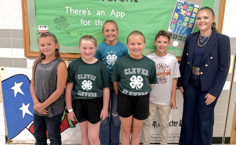 Communications contest was at Day County Courthouse July 14. Day County youth who competed in the illustrated talk category are from left, front, Ava Schulz, Addy Siglin, Brynlee Eidahl; back, Rylee Wik, Jonathan Fosheim and Lola Wells. Not pictured is Brooke Meland. Reporter &amp; Farmer | Subscriber snapshot