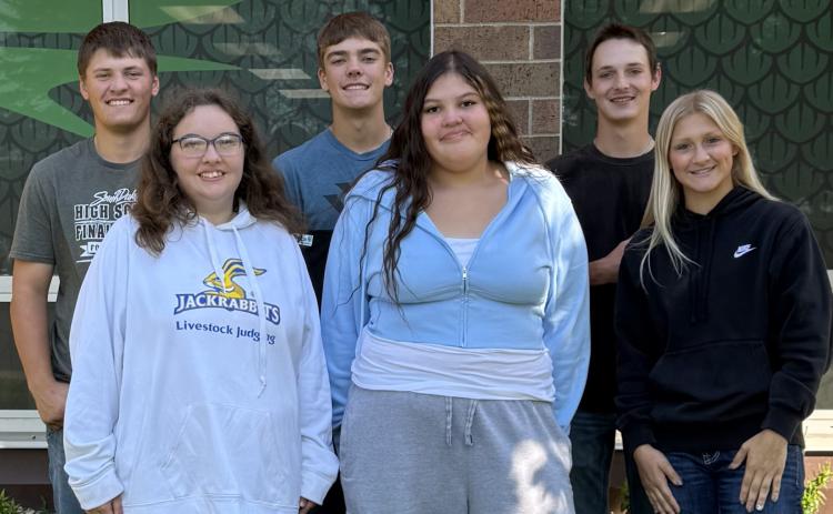 Waubay homecoming court are, front, from left, Kayce Berger, Jorie Roberts and Callie Weyh and back, from left, Teegan Gaikowski, Tripp Gaikowski and Linken Niles. Waubay’s homecoming week is Sept. 8-12 with a movie theme. Reporter &amp; Farmer | subscriber snapshot
