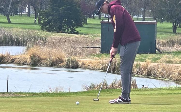 Sheldon Schmieg is shooting for a par during the Eastern Coteau Conference tournament May 11. Schmieg finished the day by shooting 27 over par and tied for 15th. Reporter &amp; Farmer | Subscriber Snapshot