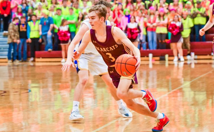 Seth Lesnar (3) of Webster Area files towards the basket during the Bearcats 39-73 SoDak 16 loss to the West Central Trojans March 10 in Madison. Bearcats season ended with a record of 14-9. Reporter &amp; Farmer | Leyton Beardslee