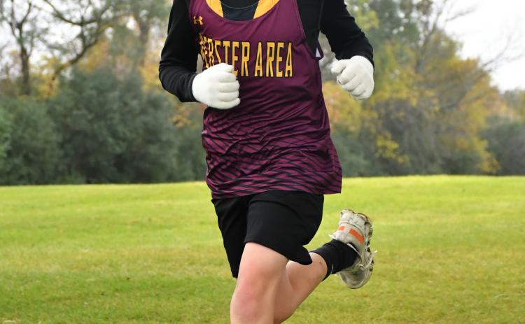 Coen Halverson of Webster Area competes in the SDHSAA Region 1A cross country meet Oct. 15 in Webster. Halverson placed 39th in the boys varsity 5k race with a time of 21:26.69. Reporter &amp; Farmer | Leyton Beardslee