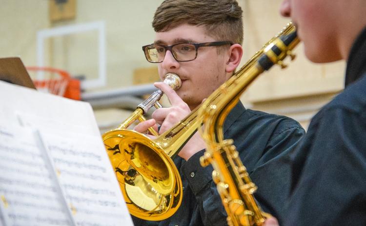 Reporter &amp; Farmer | Leyton Beardslee Webster Area High School student (above) Lukas Johnson performs on trombone during the school’s cabaret concert at Webster Area School March 16. Cabaret concert