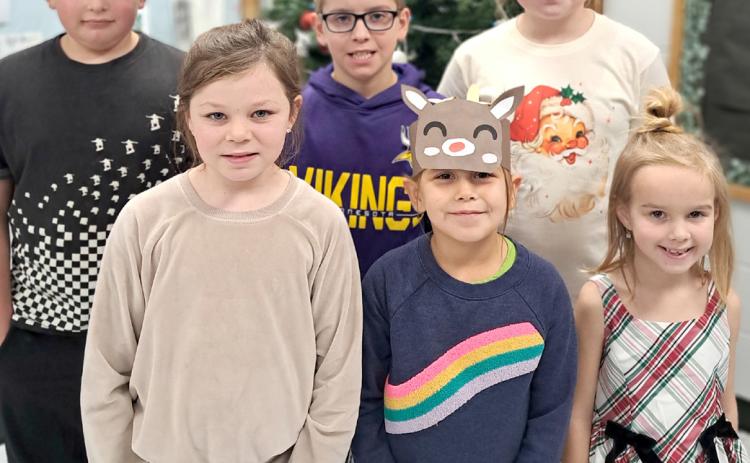 Webster Area Elementary School December students of the month, by grade, are, from left, front, second Jada Zimmerman, kindergarten Deva Olson, first Ava Eidahl back, third Arthur Waldner, fourth Nolan Rasmus and fifth Macie Shafer. Reporter &amp; Farmer | Subscriber snapshot