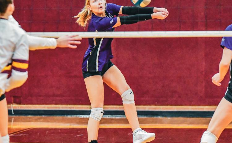 Liza Purdy receives the ball during Waubay/Summit’s 0-3 loss to Webster Area BearcatsOct. 28 in Webster. Set scores for the match were 21-25, 18-25 and 18-25. Reporter &amp; Farmer | Leyton Beardslee