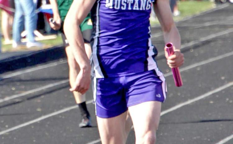Tigh Gaikowski races in a relay at the Britton Track meet April 22. Reporter &amp; Farmer | Subscriber snapshot