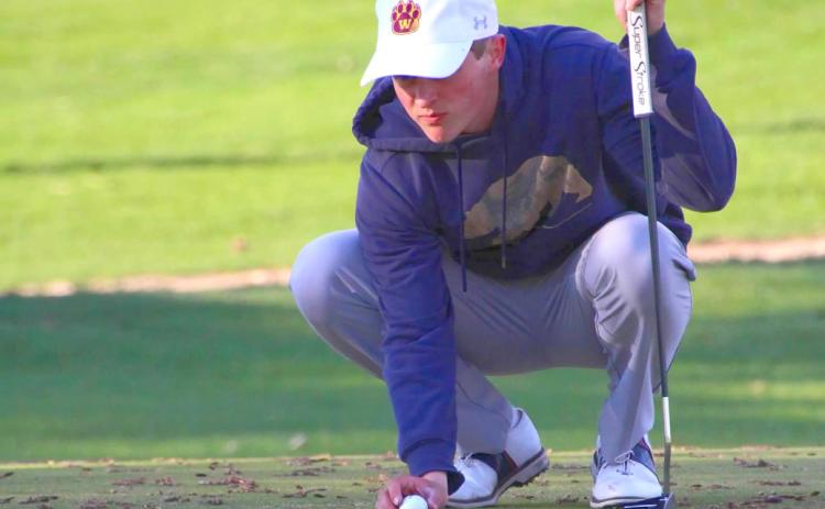 Seth Lesnar lines up a putt during the Hamlin Invitational golf tournament at Lake Poinsett May 1. Lesnar placed ninth shooting an 84. Reporter &amp; Farmer | Subscriber Snapshot