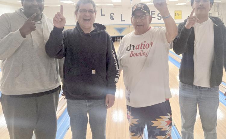 Tuesday Night bowling champions are, from left, Jasiah Redbear, Mike Gerriets, Merle Redbear and Xavier White. Reporter &amp; Farmer | Subscriber snapshot