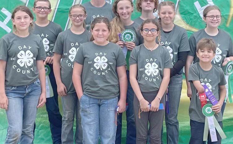 Participating in Day County Fair 4-H dog showmanship, are from left, front Kenlee Hommel, Logan Zakrzewski, Anastasia Saunier, Nate Saunier; middle, Isaiah Hughes, Raelee Ellingson, Carlee Wik, Karsyn Gaikowski, Makayla Meland; back, Gage Wik and Delaney Atherton. Reporter &amp; Farmer | Subscriber snapshot