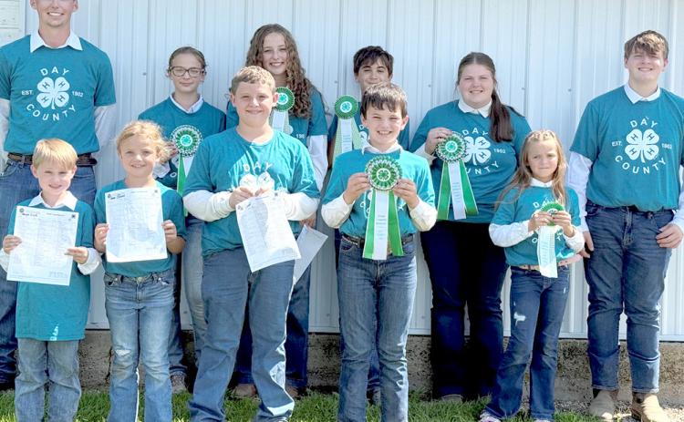 Participating in the Day County 4-H rabbit show were, from left, front, Sawyer Zenk, Anna Bloom, Abel Bloom, Logan Wik, Ava Schulz; back, Gage Wik, Raelee Ellingson, Carlee Wik, James Schulz, Kelsey Fischer, Carson Fischer and not pictured Kenlee Hommel. Reporter &amp; Farmer | Subscriber snapshot