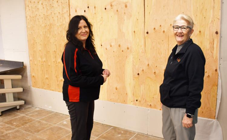 After a pickup crashed through Sioux Valley Co-op Dec. 1 the front window was destroyed along with shelving and coolers in the back of the store. No injuries were reported. Pictured Dec. 7 from left Sioux Valley Co-op manager Cheryl Premus and employee Sherry Markel recall the events of the day in front of the broken window which has been temporarily boarded up. Reporter &amp; Farmer | Brenner Cariveau