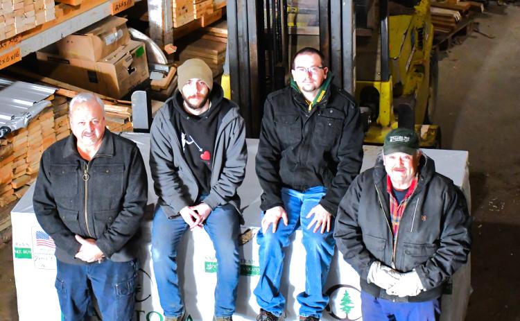 From left, David Johnson, Frank Clemente, Tyler Johnson and Danny Johnson. Not pictured Mark Pischke. For 17 years, Johnson Lumber has provided hardware for the community and the staff is ready to help with any building or home repair needs.