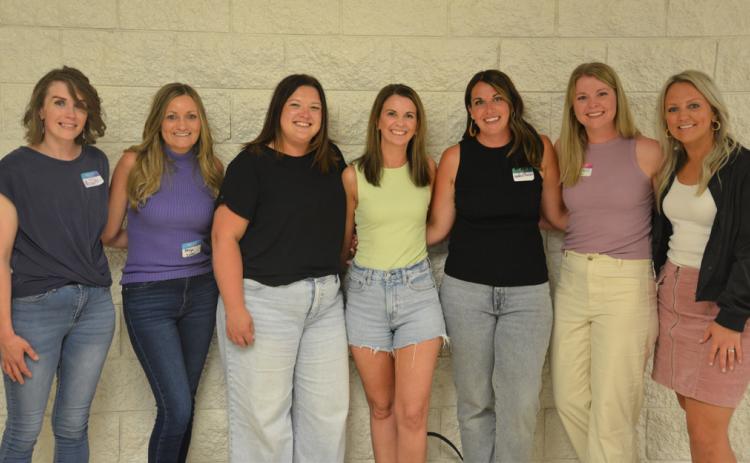 Reuniting after 20 years are, from left, Alyssa Holler, Angie Streier Gewerth, Robyn Hanson Pearson, Rebecca Steiner Lundy, Natalie Wagner Kuecker, Angela Moen Hill and Shannon Opitz Lee. Reporter &amp; Farmer | Luke Caputo