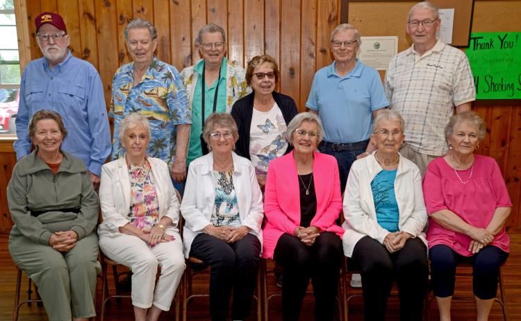 Coming from near and far, members of the 65-year class of Webster High School, 1959 gathered alumni weekend at the Izaak Walton. Pictured from left in back are Jack Jacobs, James Denholm, Jerry Denholm, Melvina (Rumpca) Terry, Lonnie Anderson and Morris Bates; seated from left are Barbra (Upton) Becht, Kathy (Samson) Denholm, Della (Fiksdal) Hinze, Virginia (Tvinnereim) Tobin, Jan (Horst) Tvinnereim and Patty (Rydjord) Bates. Reporter &amp; Farmer | Amanda Dulitz