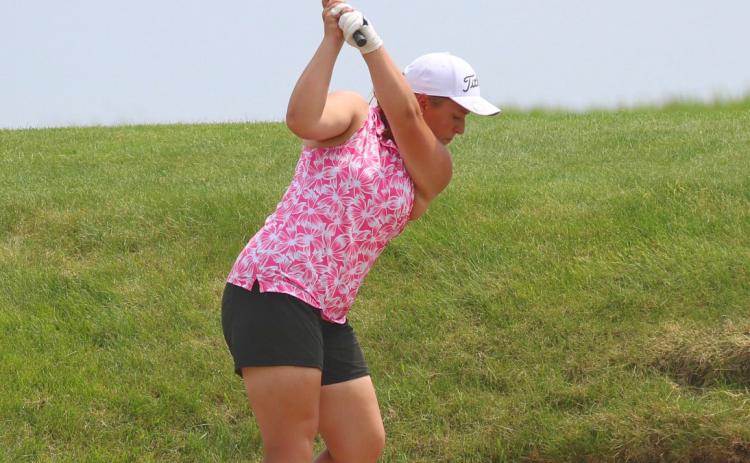 Waubay/Summit golfer Sage Gaikowski begins a stroke during the girls state golf tournament held June 2-3 in Watertown at Prairie Winds course. Gaikowski placed 32nd opening the first round by shooting 91 followed by a performance of 102 in round two. Reporter &amp; Farmer | subscriber snapshot