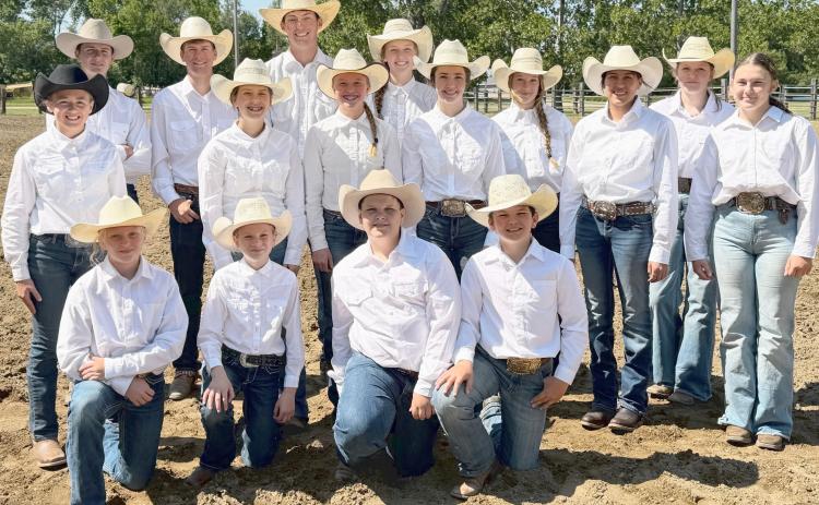 Day County 4-Hers hosted the Quad County Horse Show June 30 at Day County Fairgrounds. Pictured are, from left back, Knute Hemmingson, Beau Hemmingson, Gage Wik, Carlee Wik, Tallie Czmowski, Karsyn Gaikowski; middle, Micki Lesnar, Elin Voss, Portlyn Johnson, Siri Voss, Cante Hill, Kenlee Hommel; kneeling, Kori Gaikowski, Gabby Duenwald, Levi Hemmingson and Logan Wik. Reporter &amp; Farmer | Subscriber snapshot