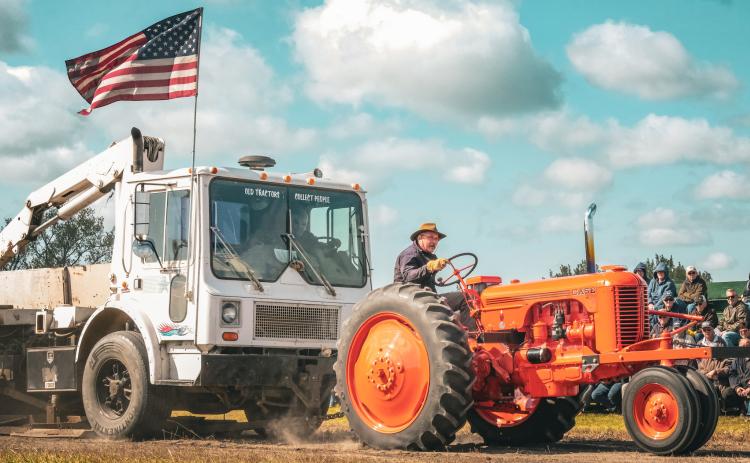Bryan Pence of Aberdeen takes part in an antique tractor pull Sept. 6 in Andover at James Valley Threshing Show. With his 1948 Case model DC Pence pulled a distance of 172.74 feet. Reporter &amp; Farmer | Leyton Beardslee