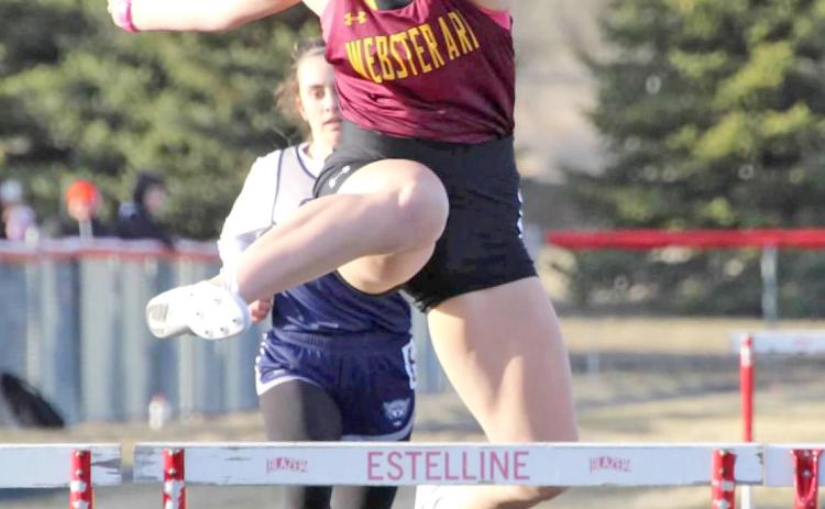 Brooke Grajczyk clears a hurdle at the Sno Bird track meet in Estelline April 10. Reporter &amp; Farmer | Subscriber snapshot