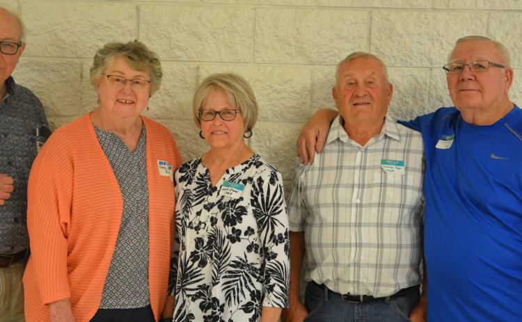 Sixty year alumni, from left, are Rudy Halbauon, Kathy Lardy, Lois Dow, Marlyn Rye and Richard Moen. Reporter &amp; Farmer | Luke Caputo