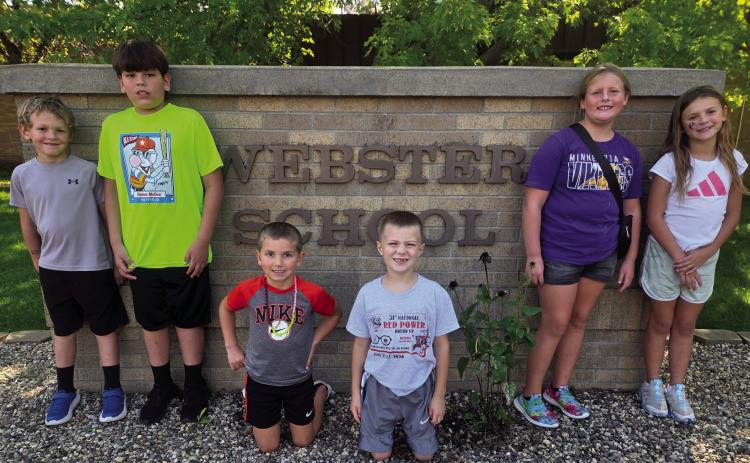 Webster Area Elementary School announced September students of the month by grade are, from left, front, Waylon Nolte first, Matthew Sichmeller fifth, Ryder Lee kindergarten, Levi Dale second, Lydia Johnson fourth and Ava Schulz third. Reporter &amp; Farmer | Subscriber snapshot