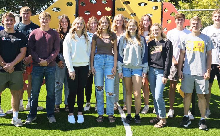 Webster Area High school seniors were selected as homecoming royalty candidates Aug. 27. Nominees in from the left, front, are Tate Mammenga, Michael Dorsett, Katie Braun, Allison Case, Lydia Vogl, Jaidryn Rice, Martin Dorsett and Trace Shoemaker; Back, from left, Thomas Kuecker, Gavin Witt, Carrington Hanson, Harley Johnson, Abby Vander Linden, Erin Sannes, Blaize Amdahl and Ian Lesnar. Reporter &amp; Farmer | Subscriber Snapshot