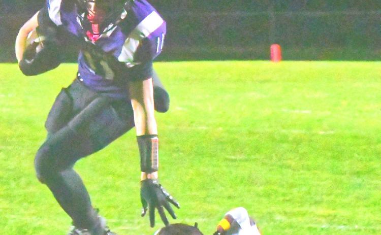 Waubay/Summit Mustangs faced off against Webster Area Bearcats for their final regular season game Oct. 16. Mustangs took home another win, making their record 7-1 for the regular season. Mustangs running back Krew Gaikowski pushed passed Bearcats defender Bennett Kuecker to get a first down. Reporter &amp; Farmer | Connor Handrahan
