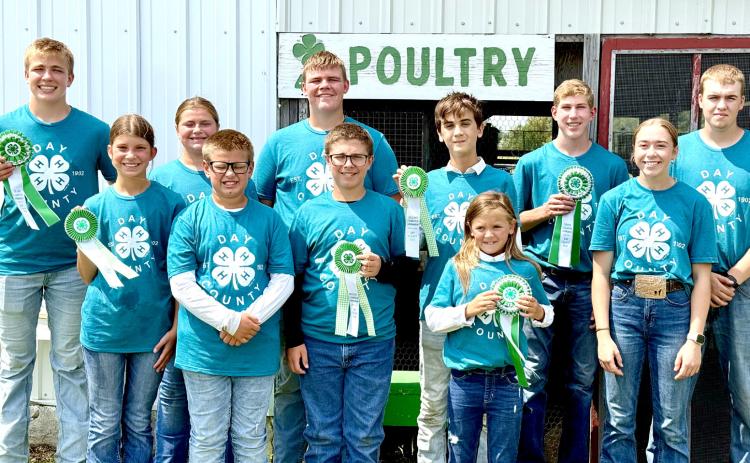 Participating in the Day County 4-H poultry show were from left, front, Kallie Zirbel, Collin Zirbel, Parker Zirbel, Ava Schulz, Macee McGregor; back, Aiden Gaikowski, Aliyah Zirbel, Bryson Zirbel, James Schulz, Gabriel Gaikowski and Blaise McGregor. Reporter &amp; Farmer | Subscriber snapshot