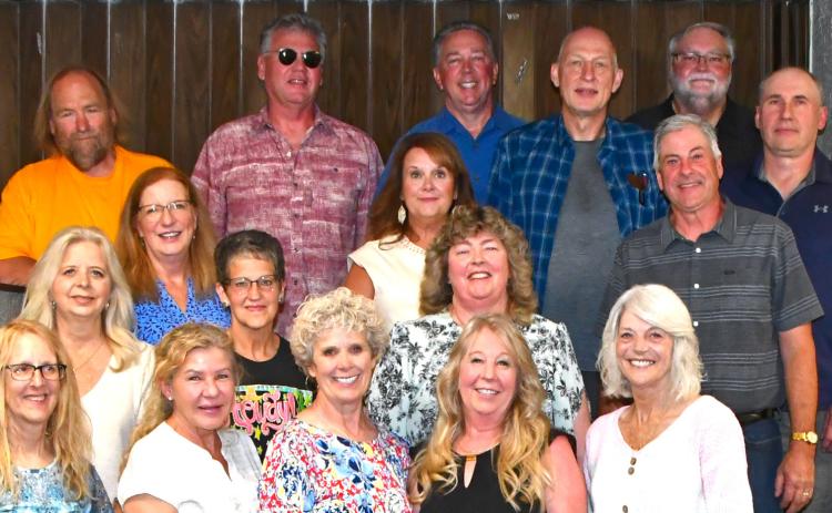 Webster Alumni weekend brought the class of 1981 together June 27. From left front row, Theresa Gollnick, Bonnie (Sichmeller) Miller, Nancy (Bierschbach) Block, Jody (Kuecker) Wall, Lisa (Jesme) Amsler; second row, Rhonda (Schmidt) Sigaty, Elaine (Shoemaker) Hagen, Karla (Peterson) Reimer; third row, Colleen (Garry) Helms, Brenda (Bain) Harvey, Bob Whitmyre; fourth row, Dave Hesla, Keith Block, Terry Kulesa, Rob Helms, Christian Schoeppe and Ross Keller. Reporter &amp; Farmer | Connor Handrahan