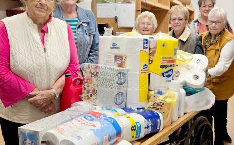 In observance of Make a Difference Day, members of Progressive Reading Circle donated paper and hygiene products to Day County Food Pantry. From left are Carol McFarland, Connie Wagner, Carol Richardt, Nancy Hallstrom, Rita Bloom and Gail Torrence. Reporter &amp; Farmer | Subscriber snapshot