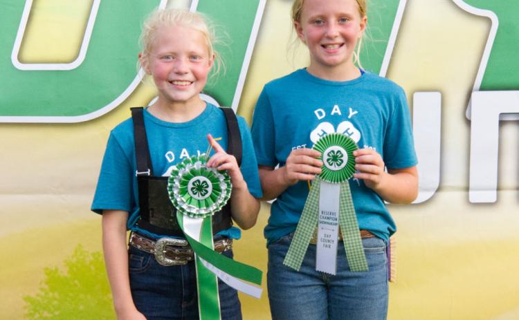 Beginner swine showmanship placers at the Day County Fair Aug. 8 are, from left, grand champion Hayden Letcher and reserve champion Kori Gaikowski. Reporter &amp; Farmer | Leyton Beardslee