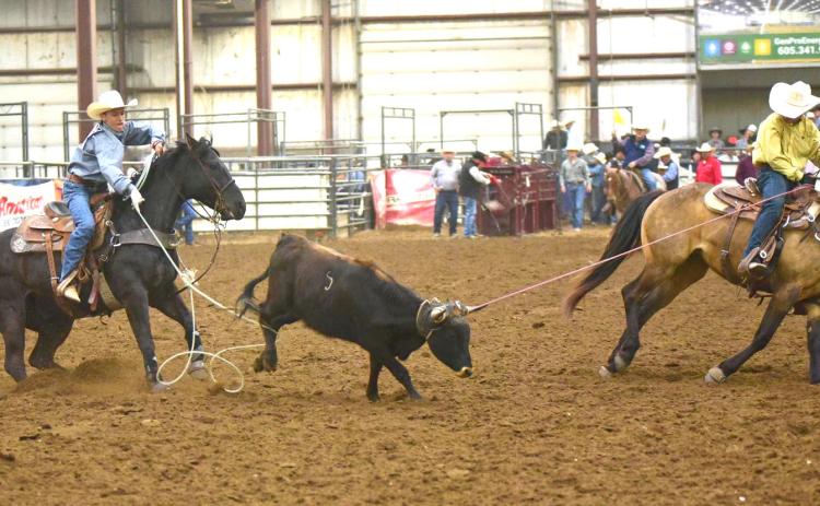 Trace Gaikowski and Rylan Carlson participate in the Junior High State Rodeo Championship May 15-17. After a hard performance, Gaikowski and Carlson participated in team roping for nationals in Guthrie, OK June 23-27. Reporter &amp; Farmer | Knippling Kustoms