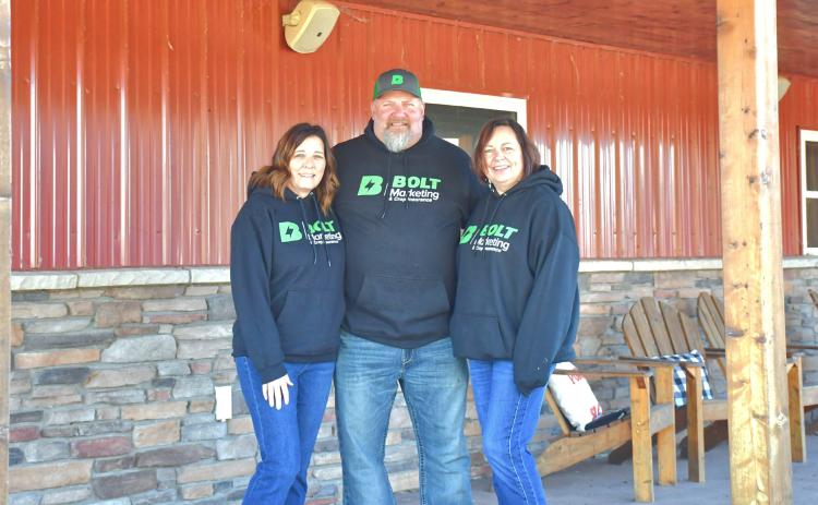 Working hard to make life easier for the farmers they represent, Bolt Crop Insurance employees from left, Stacey Williams Dunse, Mike Dunse and Jennifer Roerig go above and beyond. The trio do their best to ensure crop producers in this region of the tri-state area never have to worry about their insurance needs. The community has been good to them and they want to give back any way they can. They help with multiple non-profits and other organizations to help grow the communities that have helped them grow.
