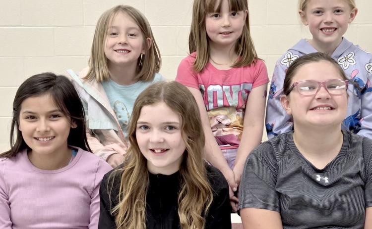 Webster Area Elementary School students of the month for April are, by grade, from left, front, third Eliza Bloom, fourth Aubrey Sattler, fifth Gracelynn Chevalier; back, kindergarten Lola Haabala, first Joeslyn Linde and second Adalynn Letcher. Reporter &amp; Farmer | Subscriber snapshot
