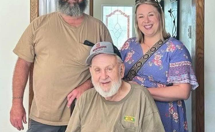 When Stephanie Teresa, right, met her father Allan Block, center, for the first time July 13, 2025 at Block’s home near Rush Lake, the two spent hours getting to know one another. “I saw this other part of me in him,” said Teresa about the reunion. Curtis Block, left, also Allan Block’s son, is Teresa’s half brother and was the first Block family member to meet Teresa in person. Reporter &amp; Farmer | ss