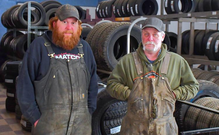 Webster Tire has been a staple of the community for around 30 years. Pictured from left is owner Ryan Root, who bought the business about four years ago and has been running it since, with help from, right, Wade Anfinson. Webster Tire is located at 17 E. 6th Ave. in Webster. Store hours are 8 a.m.-5 p.m. Monday-Friday and from 8 a.m. -noon Saturdays. Call them at (605) 345-3950.