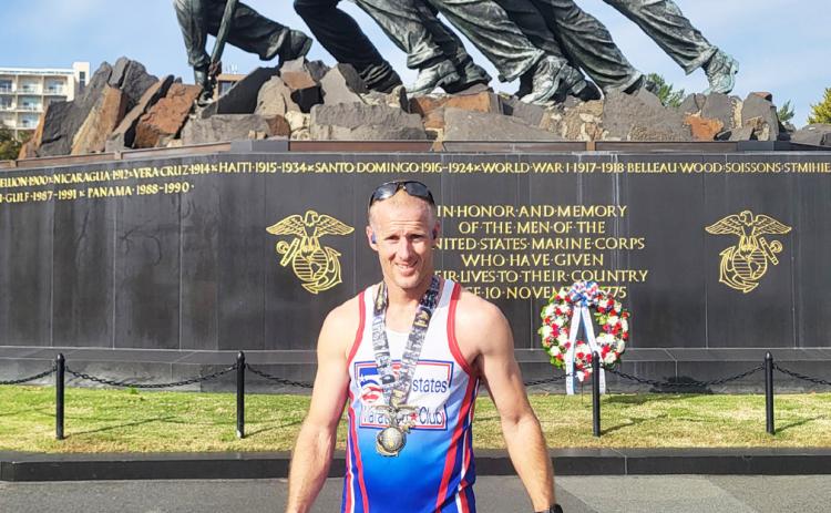 Curtis Huffman of Webster competed in the Marine Corps Marathon in Arlington, VA Oct. 26 for his 32nd marathon in 31 different states on a mission to run a marathon in all 50 states by the age of 50. Huffman crossed the line with a time of 2:47:43 to place 132nd out of 30,638 finishers. Reporter &amp; Farmer | Subscriber snapshot