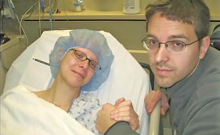Sara Olson of Langford is pictured with her husband, Nathan, during her breast cancer treatment. The couple faced the challenges of her diagnosis together, relying on faith and determination through every step of her recovery. Reporter &amp; Farmer | Subscriber snapshot