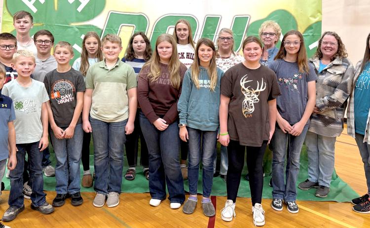 Herdsmanship award recipient was Dakota Kids 4-H Club. Members and leaders pictured from left, front, are Harlan Holscher, Braxton Gaikowski, Kaden Gaikowski, Jayce Johnson, Hope Johnson, Kalie Zirbel, Aliyah Zirbel, Raelee Ellingson; back, Collin Zirbel, Grady Rumpza, Parker Zirbel, Palmer Holscher, Callie Weyh, Elise Aker, Traci Ellingson, Missy Bartelt, Cindy Weyh and Carrie Rumpza. Reporter &amp; Farmer | Subscriber snapshot