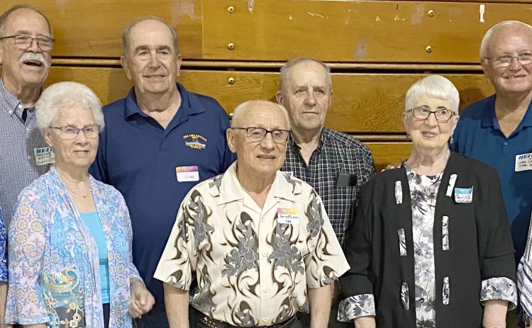 Roslyn High School class of ‘56 enjoyed a get together at Roslyn’s all school reunion. Pictured from left, front, are, Judy Sichmeller Haase, Carolyn Strand Eidahl, Harry Michlitsch, Carol Schlekewy Michlitsch, Judy Farmen Schaunaman; back, Harlowe Hatle, David Waletich, David Snaza and Gerry Grorud. Reporter &amp; Farmer | Subscriber snapshot